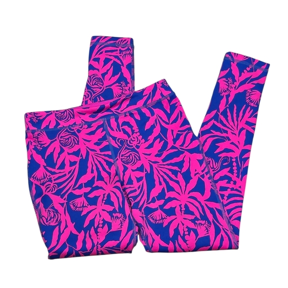 Lilly Pulitzer Luxletic Pink and Blue Leggings Size Large 8-10 Girls - Picture 1 of 8
